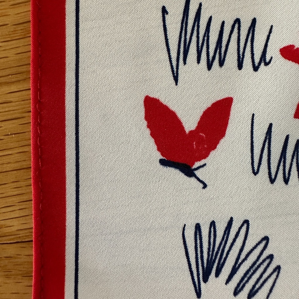 Veresa by Vera Scarf Red Blue White Vera Neuman Scarf - Picture 7 of 11